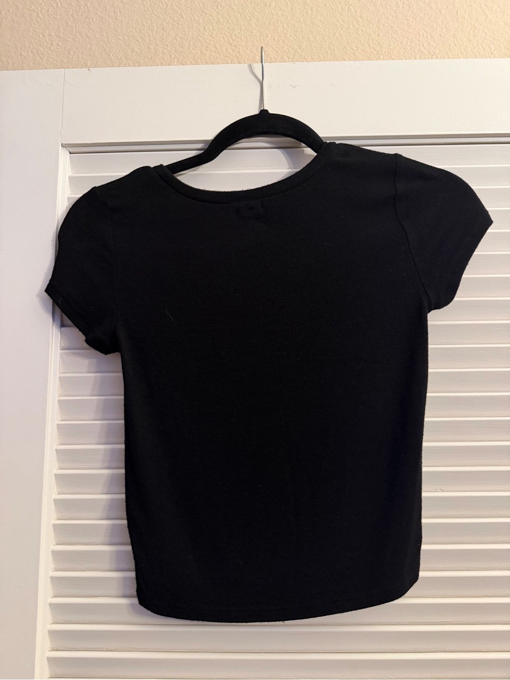 Garage Black Ribbed Short Sleeve Tee - Picture 2 of 3